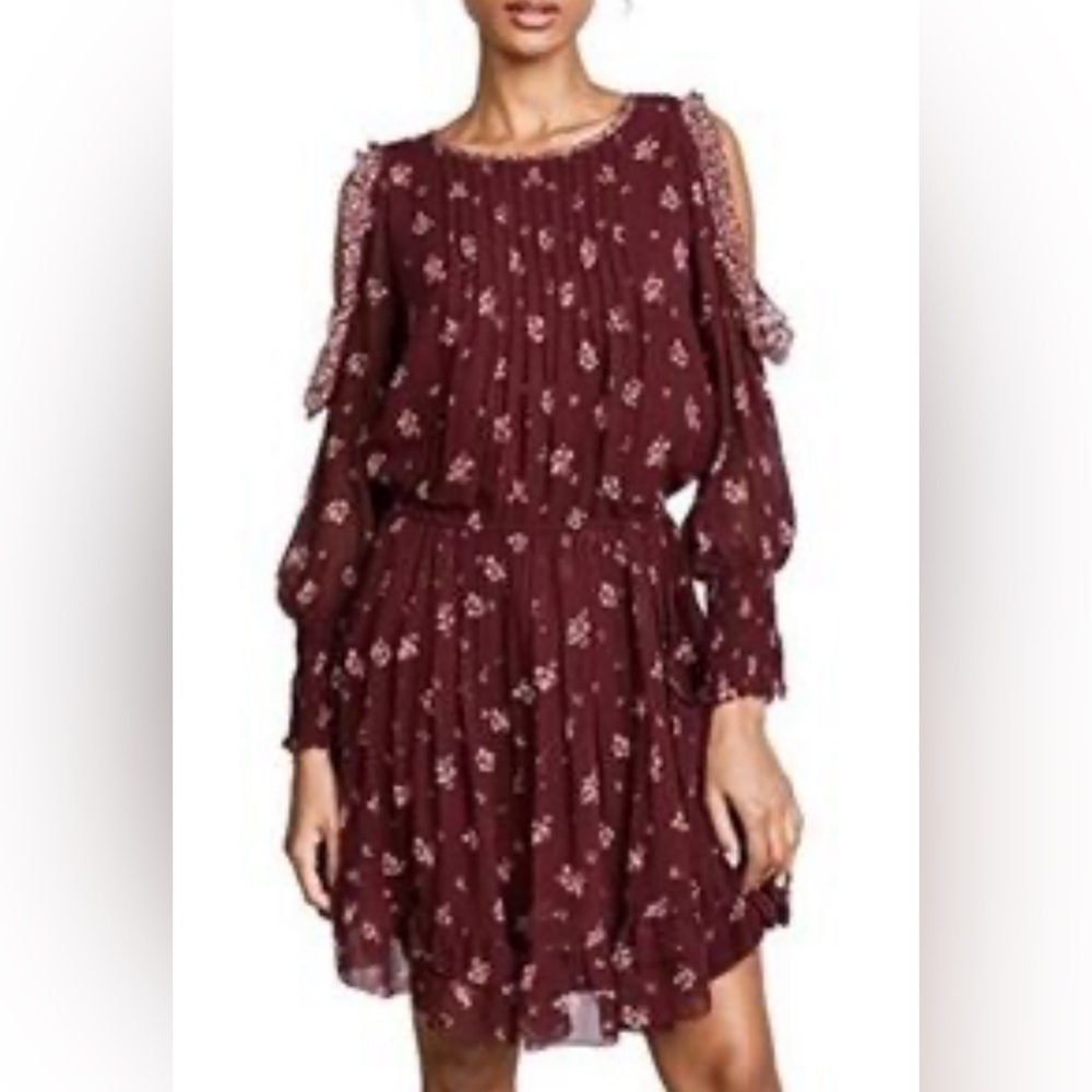 Joie 100% Silk floral print pattern lightweight  Dress Size S Purple Floral